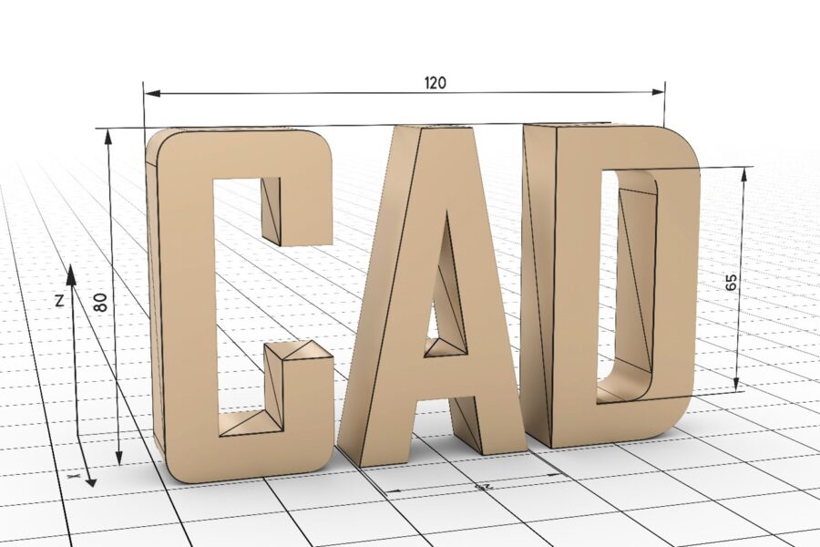 3D CAD-Schriftzug