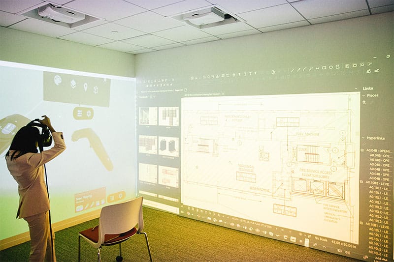 Suffolk's CoLab has a VR studio where it uses the technology to plan construction projects.