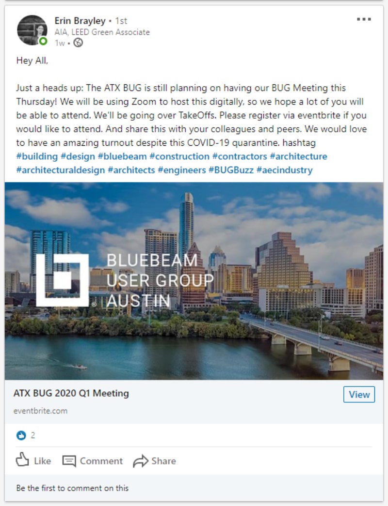Bluebeam User Group Buzz: Meetings Go Virtual in Light of COVID-19