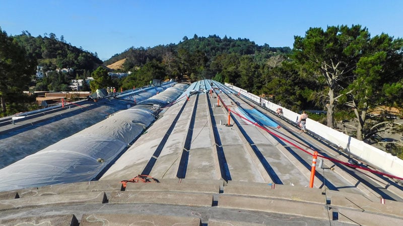Frank Lloyd Wright Marin Civic Center rooftop renovations 