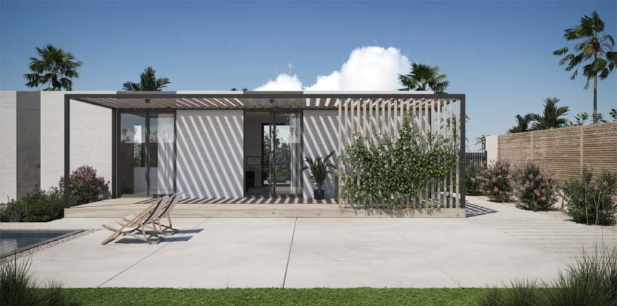 A look at another Mighty Buildings 3D printed house. Photo credit: Mighty Buildings 
