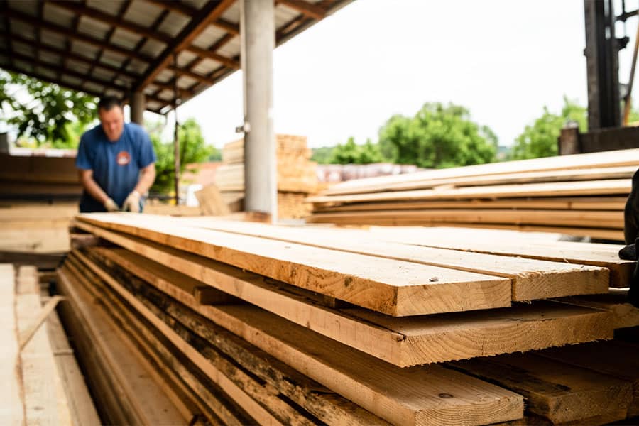 At the lumber yard while lumber prices today are falling fast