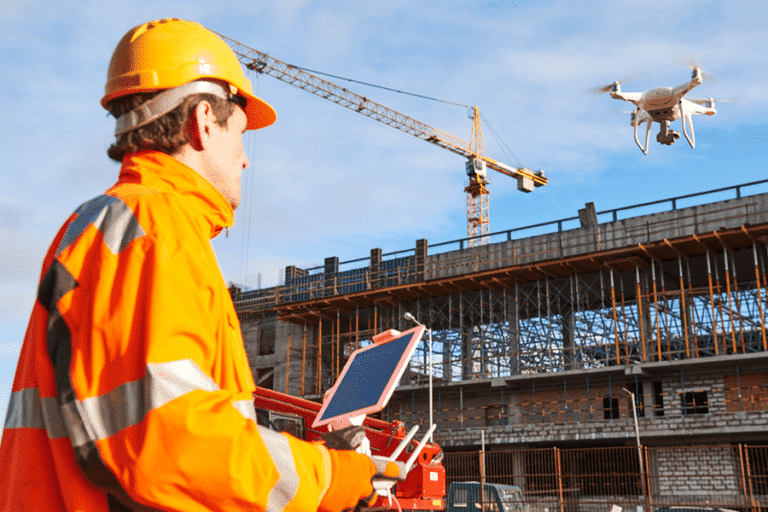 Man flying drone - technology tool up