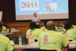 Instructor leads a Construction Ready OSHA safety course for adult trainees in a Georgia workforce training classroom.