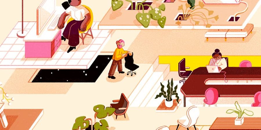 Image of workers sitting in an office