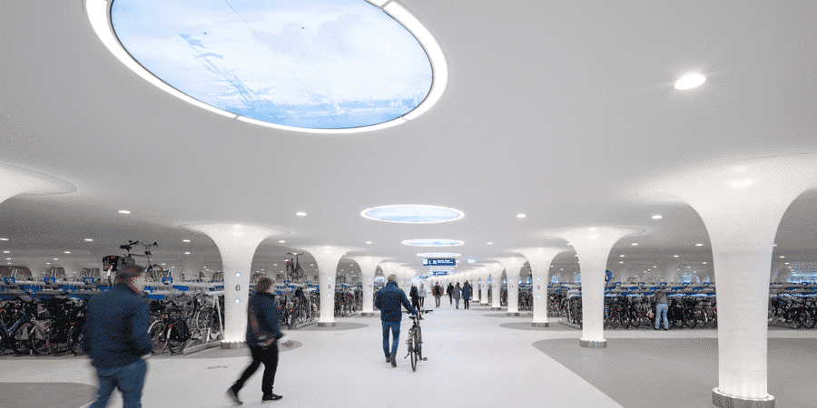 Underwater bike parking garage Amsterdam