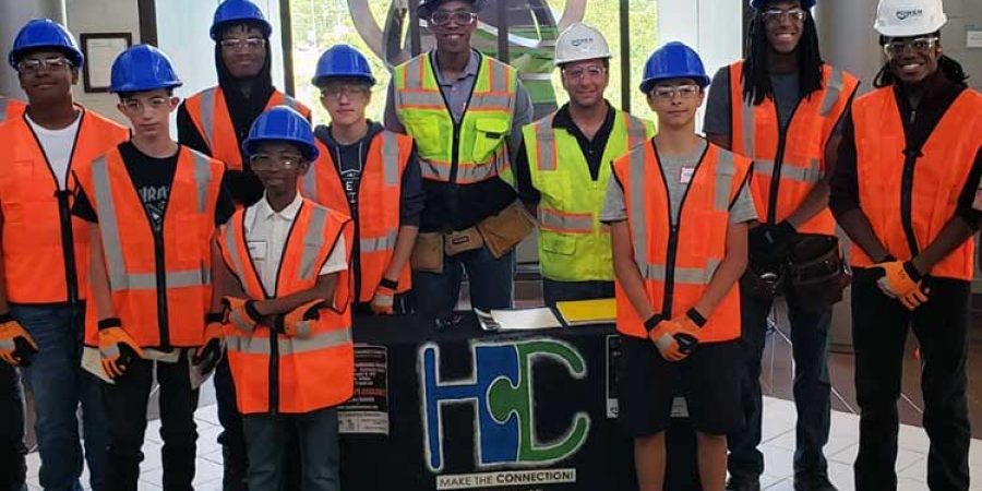 Eugene Mason's class of high school kids learning construction trades.